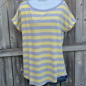 Comfy Stripe Tee in Gray & Yellow by Mix & Co.